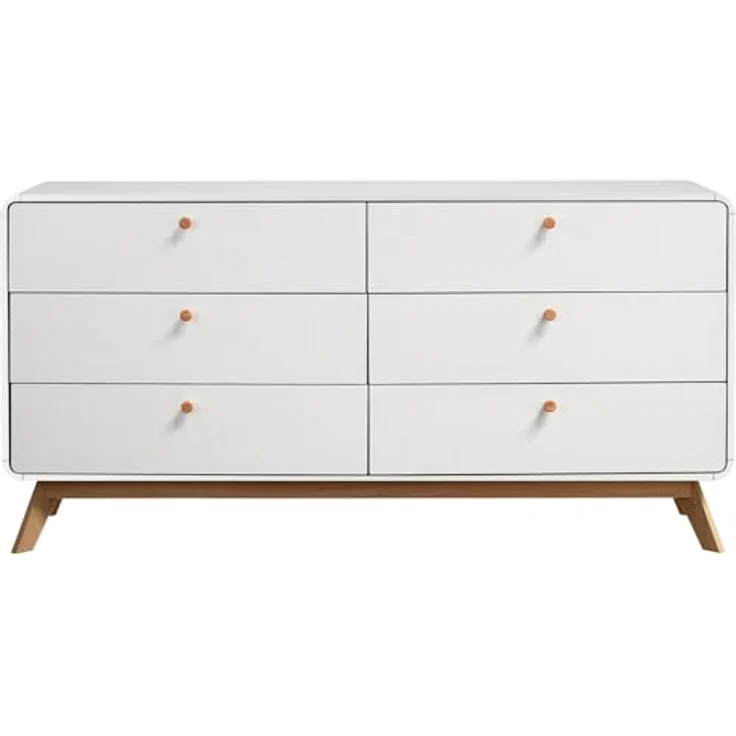 Cassie Kommode 3+3 Schubladen Weiß aus Spanplatte (BxTxH) 150x39x74 cm – Bild 4