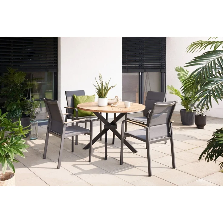 Primaster Gartentisch Paros Ø 115 x 75cm rund Akazienholz Tisch Esstisch Tisch – Bild 2