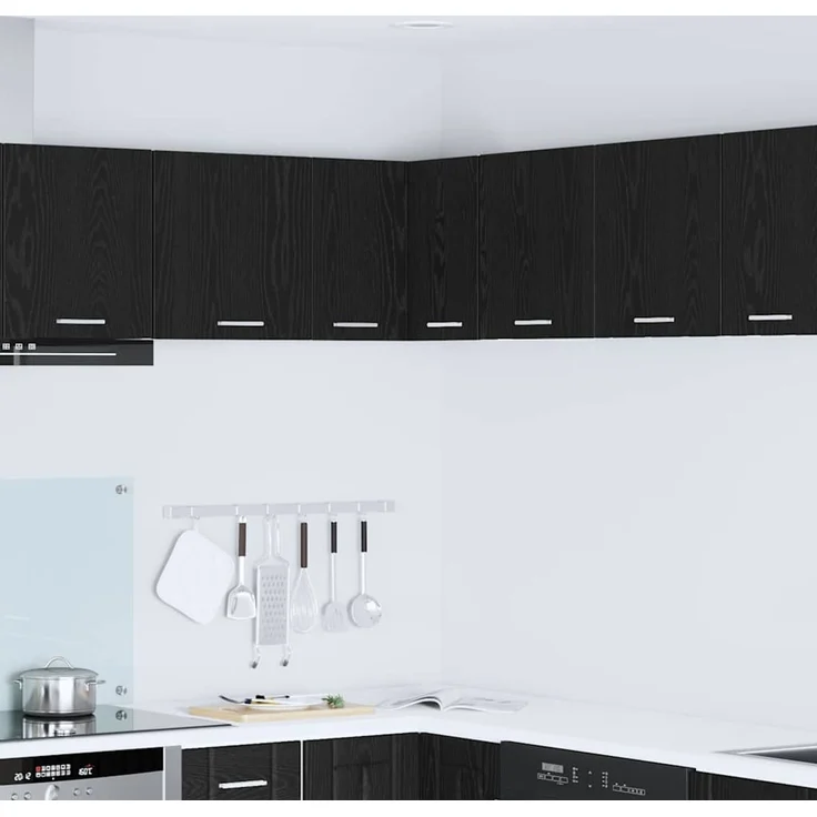 vidaXL Hängeschrank Schwarze Eiche und Weiß 57 x 57 x 40 cm 884187 – Bild 1