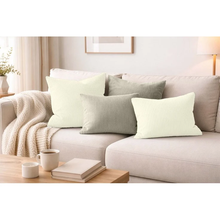 Amilian Dekokissen - Kissen Set 4er - Sofakissen mit Füllung 2x 50x50 + 2x 35x45cm, (4 Stück) Kuschelkissen - Zierkissen mit Kissenfüllung - Couchkissen – Bild 1