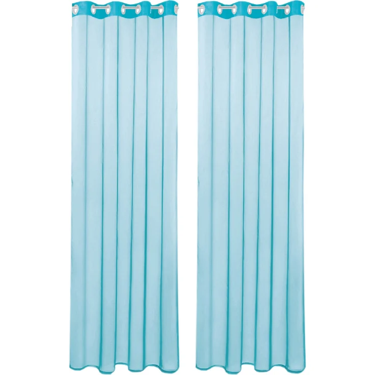 Bestlivings Transparente Türkise Gardine mit Ösen 2er Pack (B140 x L145), viele Varianten erhältlich – Bild 1
