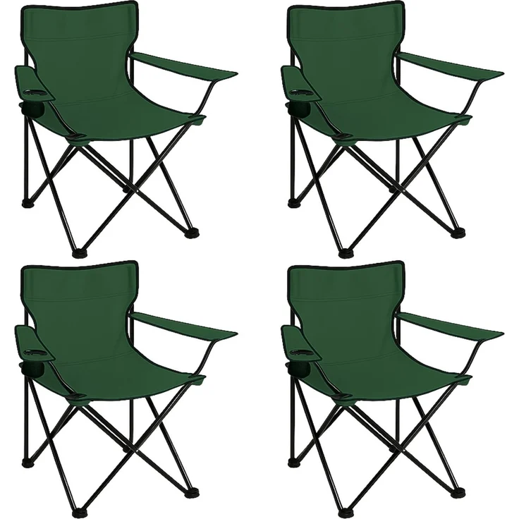 Coemo 4er-Set faltbarer Campingstuhl Faltstuhl mit Tragetasche in Grün – Bild 1