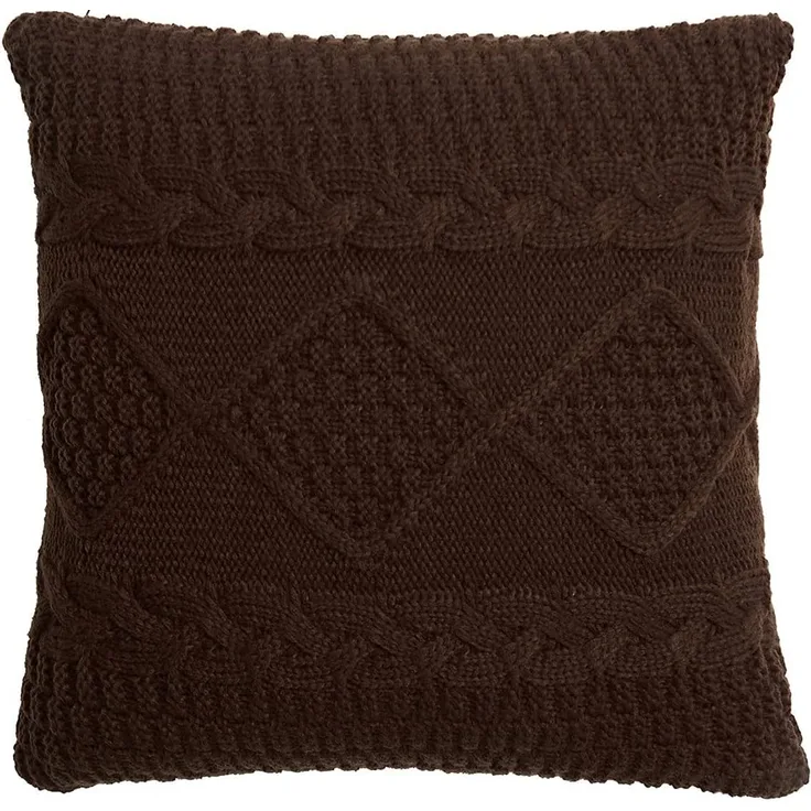 ABC Gestrickter Kissenbezug im Retro-Stil, dunkelgrau