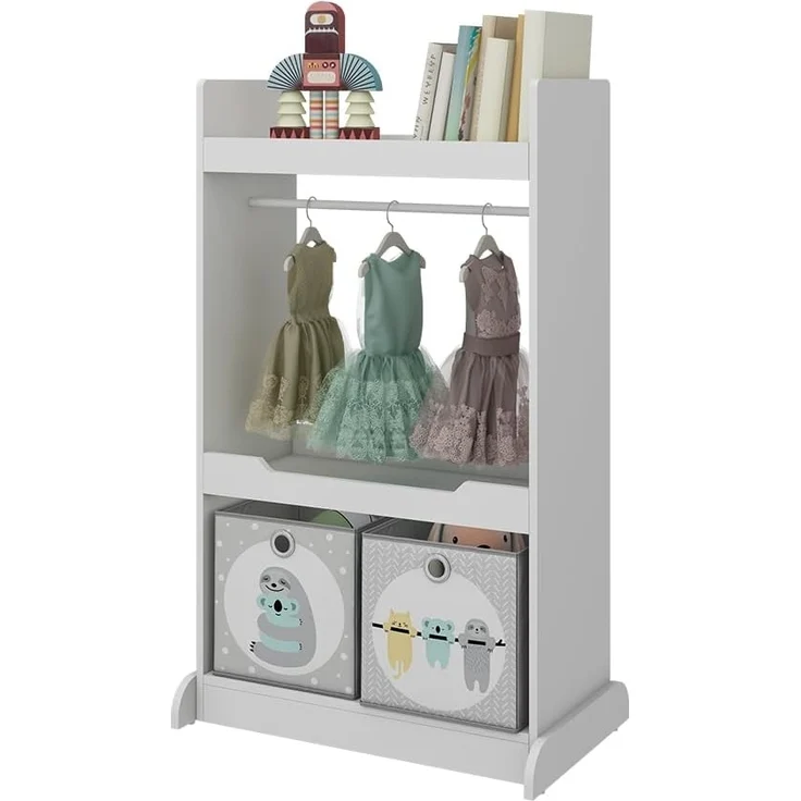 Kinderkleiderschrank Conny Weiß 67 x 110 cm mit Kleiderstange Vicco – Bild 7