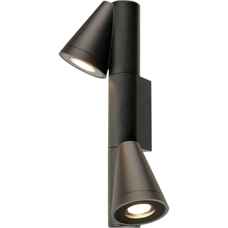 SLV T-TUBE, Wandaufbauleuchte, GU10, double, IP65, max. 10 W, schwarz - Stand-, Wand- und Deckenleuchten (Outdoor)