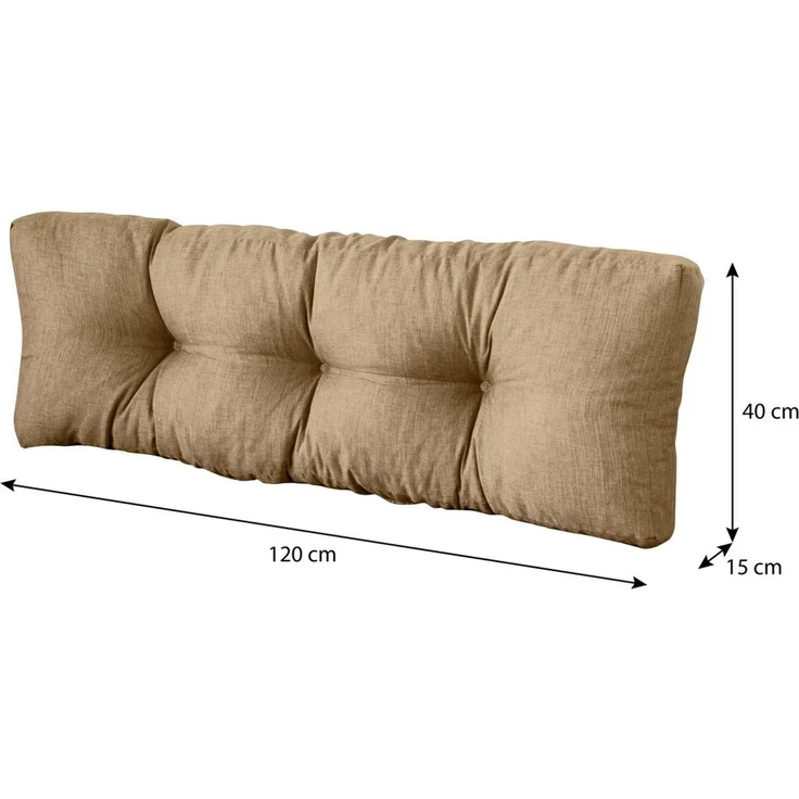 sunnypillow Rückenkissen Palettenkissen gesteppt Rückenkissen 120 x 40 x 15 cm, Sandfarben – Bild 3
