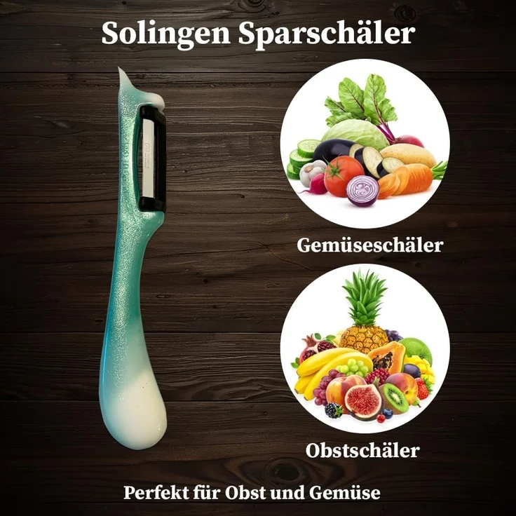 SMI Sparschäler Solingen Sparschäler Kartoffelschäler Gemüseschäler Spargelschäler, (1-tlg, 1 tlg), Rechts- und Linkshänder nach klingen wechseln – Bild 4