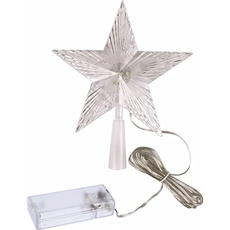 Spetebo Christbaumspitze Weihnachtsbaum Spitze / Timer - LED STERN - 10 LED (1-tlg), mit Timer – Bild 2