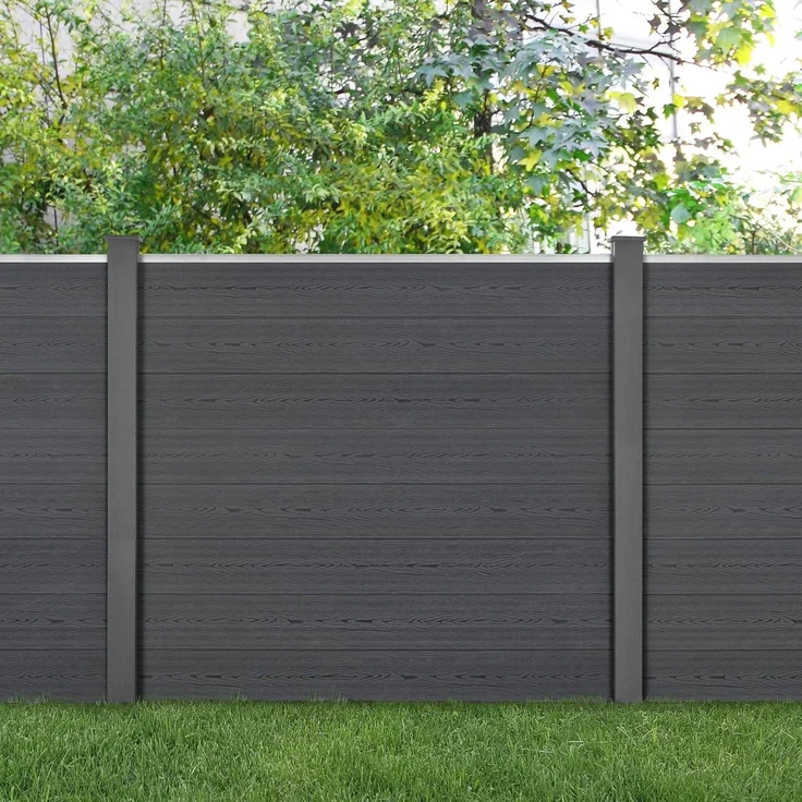 WPC Gartenzaun 165x770 cm mit Pfosten Sichtschutz Windschutz neu. holz – Bild 2