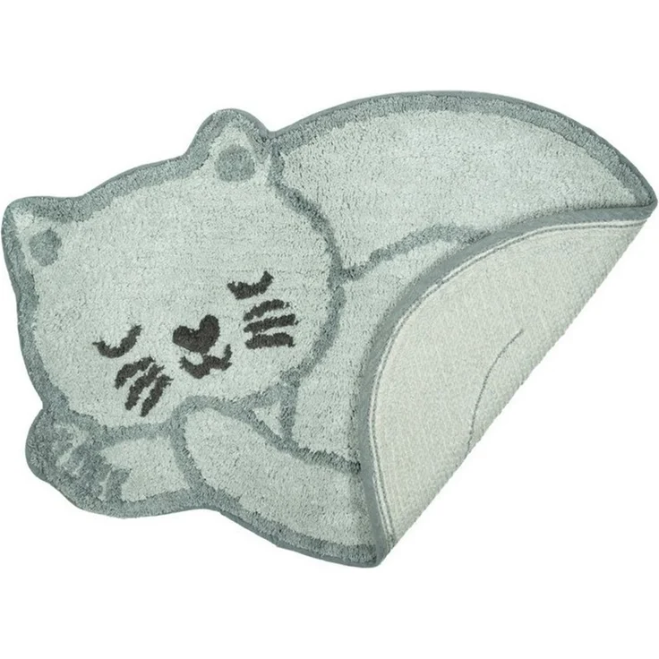 Sass & Belle Badematte Schlafende Katze, Höhe 10 mm, rutschhemmend beschichtet, weich, Baumwolle, Kater, Mietze, ca. 60 x 43 cm – Bild 2