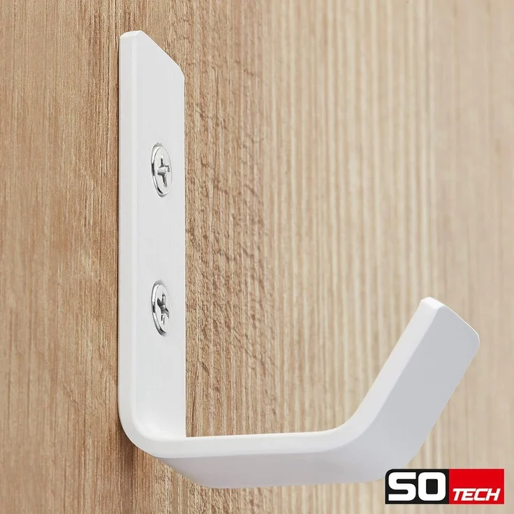 SO-TECH® Kleiderhaken Loxten 60 x 20 x 45 mm oder 142 x 20 x 45 mm Edelstahl, (5-St), verschiedene Farben Garderobenhaken Wandhaken bunt – Bild 3