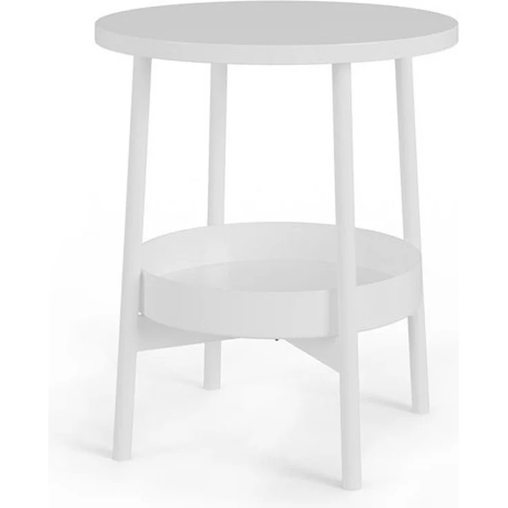 Vicco Couchtisch Riono, Weiß, 40 x 40 cm mit zusätzlicher Ablagefläche (1-St) – Bild 4