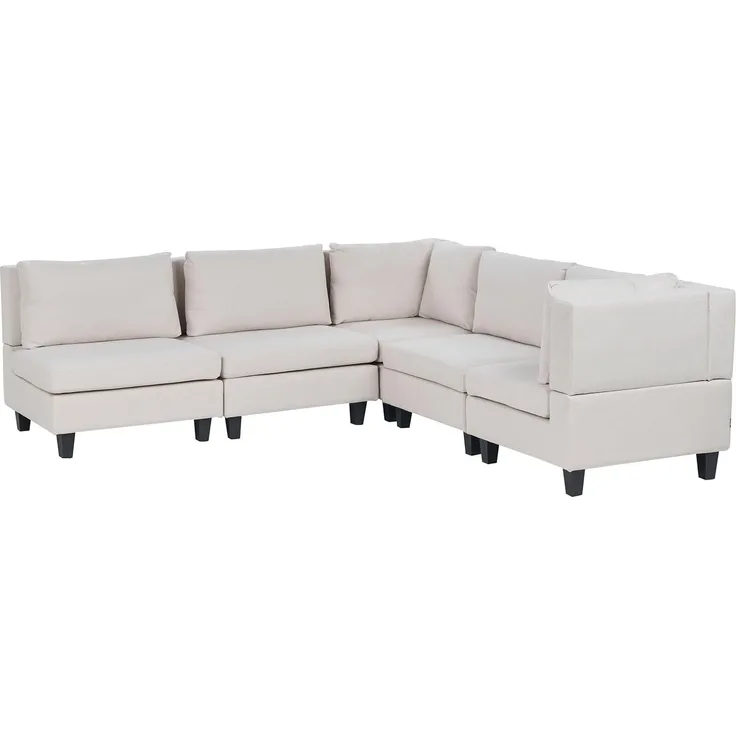 Beliani 'Unstad' Sofa, Beige, Stoff, 72 x 228 x 228 cm, ohne Ottomane, Links