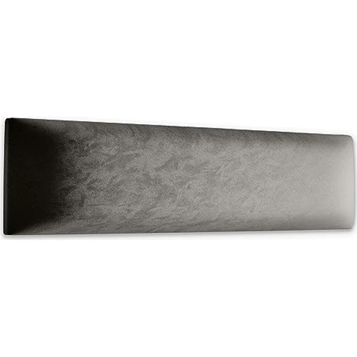 Muralo Samt Wandkissen Stoff Polsterpaneel Schlafzimmer Wohnzimmer Bett Wandpolster Bettkopfteil Lendekissen Modern Luxus Gepolstert Polster Paneel (Grau, 100x20 cm) – Bild 2