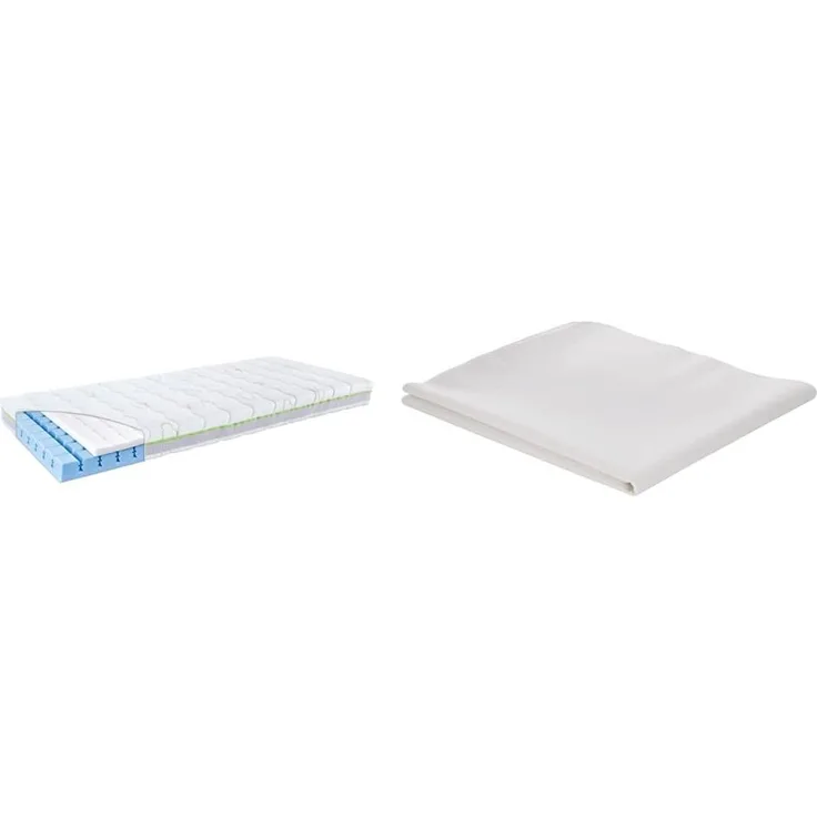 Träumeland T080282 Jugendmatratze Schlummerland, 90x200 cm & wasserdichte Betteinlage/Matratzenschoner mit 100% Baumwolle, Größe 90x200 cm
