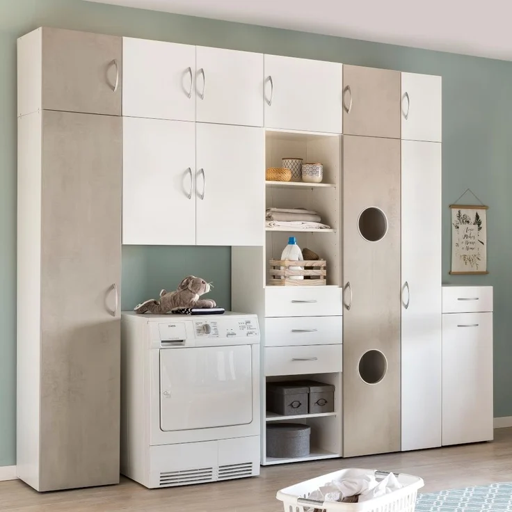 Hochschrank Multiraumkonzept weiß Putzschrank Mehrzweckschrank Schuhschrank ca. 40 cm breit – Bild 6