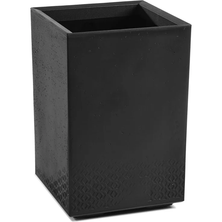 LAMELA Pflanzkübel mit Rollen Höhe 60 cm, 36L – Blumentopf aus Kunststoff – Übertopf mit Wasserablauf – Modern für Innen & Außen - Wetterfest & Pflegeleicht, Schwarz