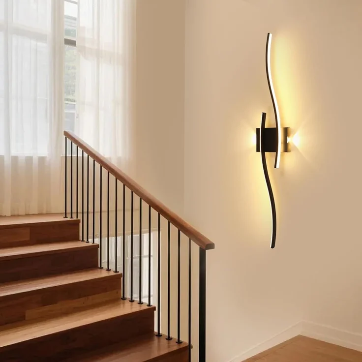 Goeco LED Wandleuchte Innen, 89 cm 29W Schwarz Dimmbar Wandlampe Lang 2 Fimmige 3000K-6500K, Memory-Funktion, Modern Led Wandlicht für Flur Treppenhaus Wohnzimmer Schlafzimmer – Bild 9