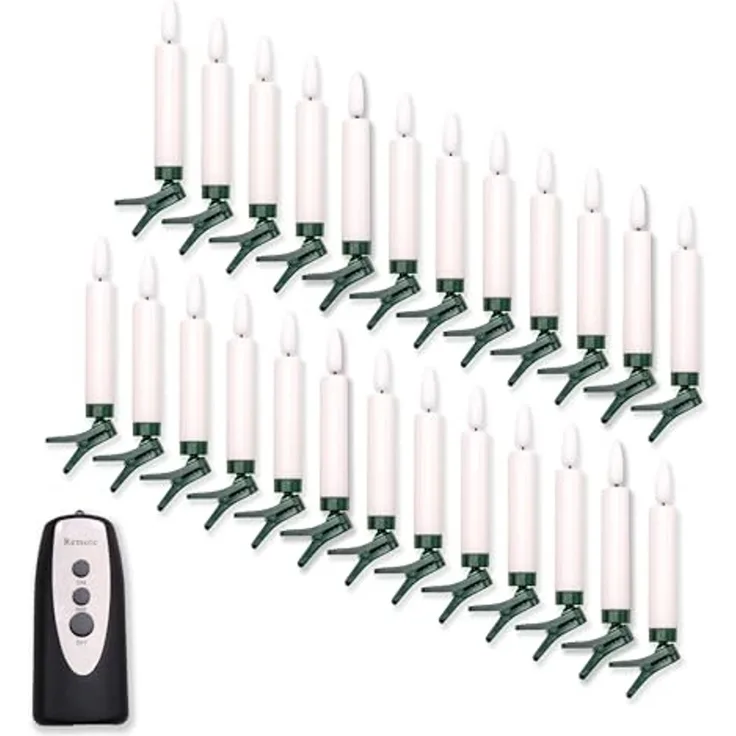 Gartenpirat LED-Christbaumkerzen 25 kabellose LED-Kerzen warmweiß Fernbedienung Weihnachtsbaumkerzen, Energieeffizient