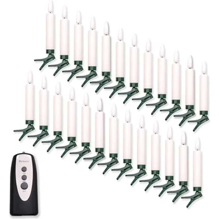 Gartenpirat LED-Christbaumkerzen 25 kabellose LED-Kerzen warmweiß Fernbedienung Weihnachtsbaumkerzen, Energieeffizient – Bild 1