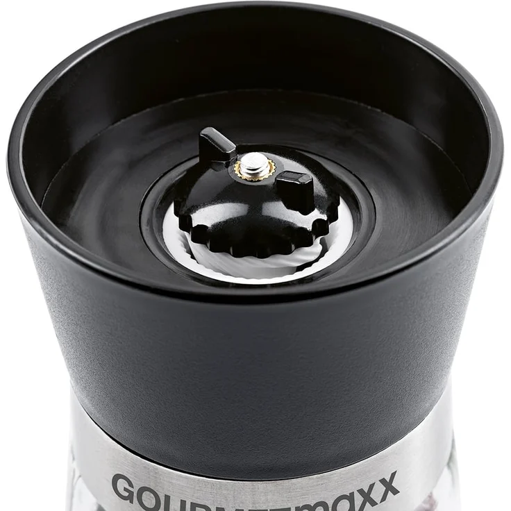 GOURMETmaxx Salz- & Pfeffermühle Kompakt 2er-Set transparent/schwarz – Bild 5