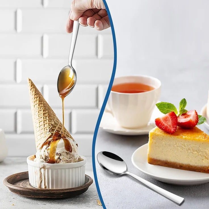 Homikit Kaffeelöffel Set 12 Stück Edelstahl Teelöffel Dessertlöffel 13,5cm – Bild 5