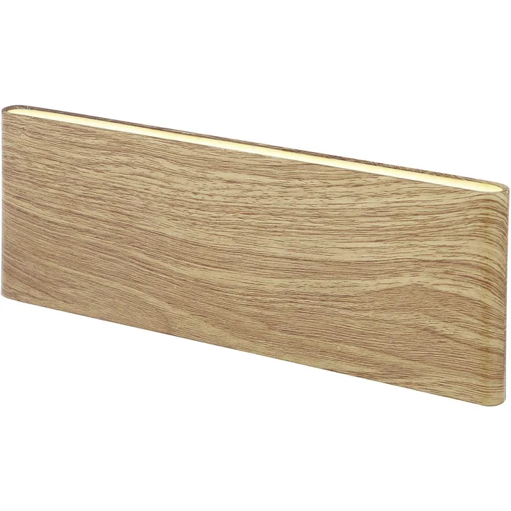 Globo LED Wandleuchte Siegfried holz 22,5x8 cm Up & Down 8W warmweiß