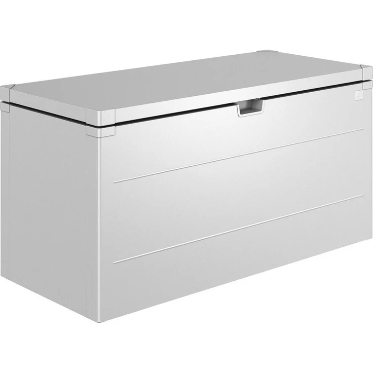 Biohort Kissenbox, Silber, Metall, 140x71x60 cm, rostfrei und wetterbeständig, Gartenbox für Aufbewahrung & Schutzhüllen