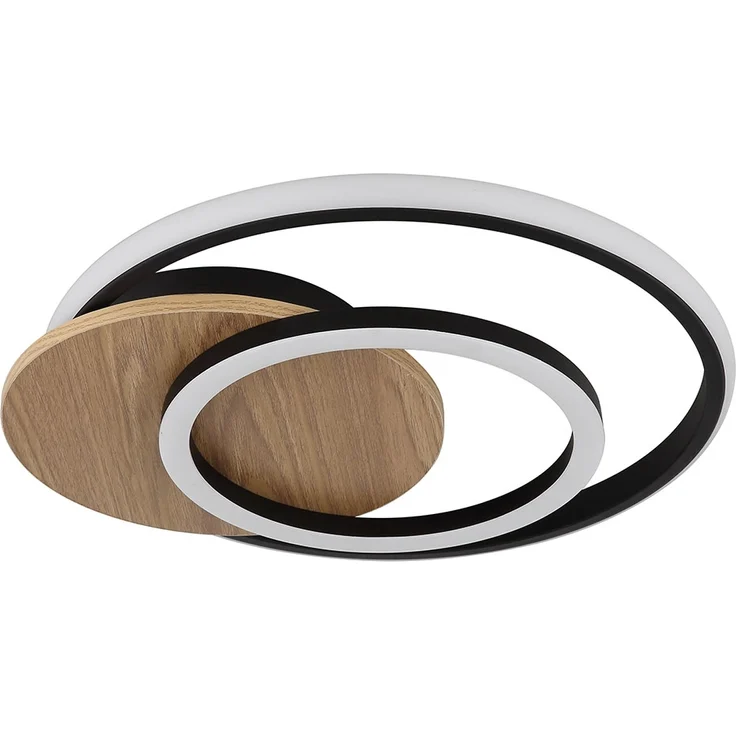 LED Deckenleuchte, Holz, natur, schwarz, L 38 cm – Bild 5