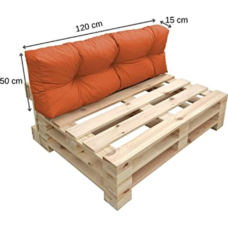 chilly pilley Palettenkissen Wasserdicht Palettenauflage Palettenpolster Palettenmöbel Gartenkissen Wasserfest Wasserabweisend viele Größen und Farben (Rückenkissen 120x50. Orange) – Bild 3