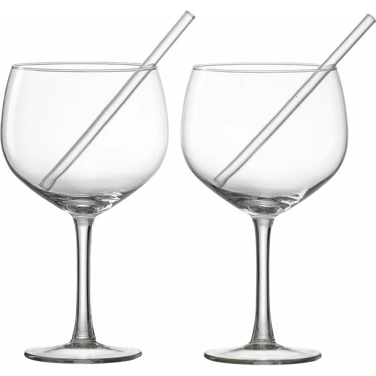 RITZENHOFF & BREKER Ginglas mit Trinkhalmen 2er Set