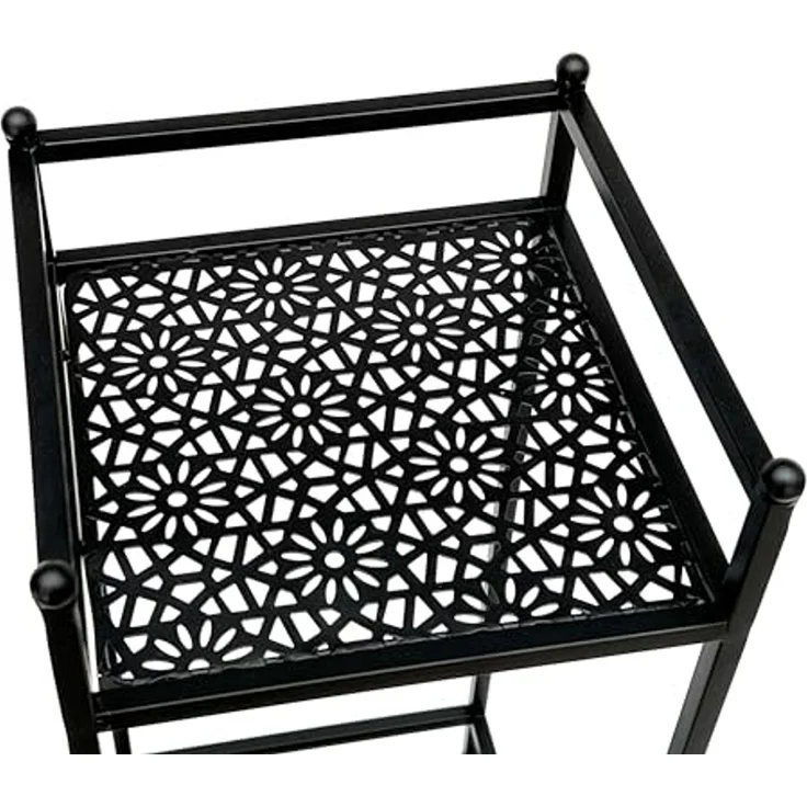 DanDiBo Standregal Schwarz Metall Schmal Stehend 3 Ebenen 110 cm Regal Küche Küchenregal 96485 Metallregal Eisen Modern – Bild 4