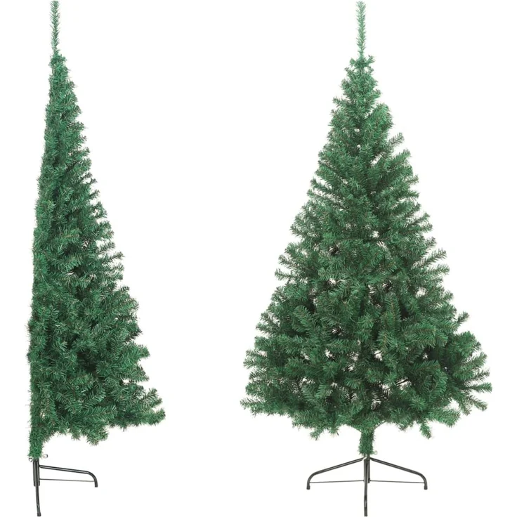 vidaXL Künstlicher Halb-Weihnachtsbaum mit Ständer Grün 180 cm PVC 321032 – Bild 3