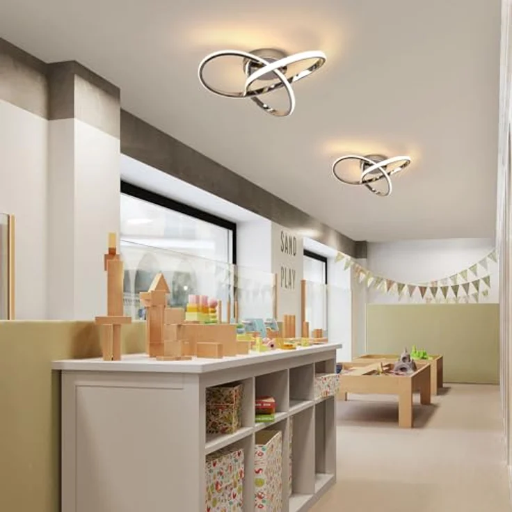 Comely LED Deckenleuchte, 38W 4275LM Moderne Blume Design, Warmweiß LED Deckenbeleuchtung für Schlafzimmer, Wohnzimmer, Küche, Flur, 3000K – Bild 3