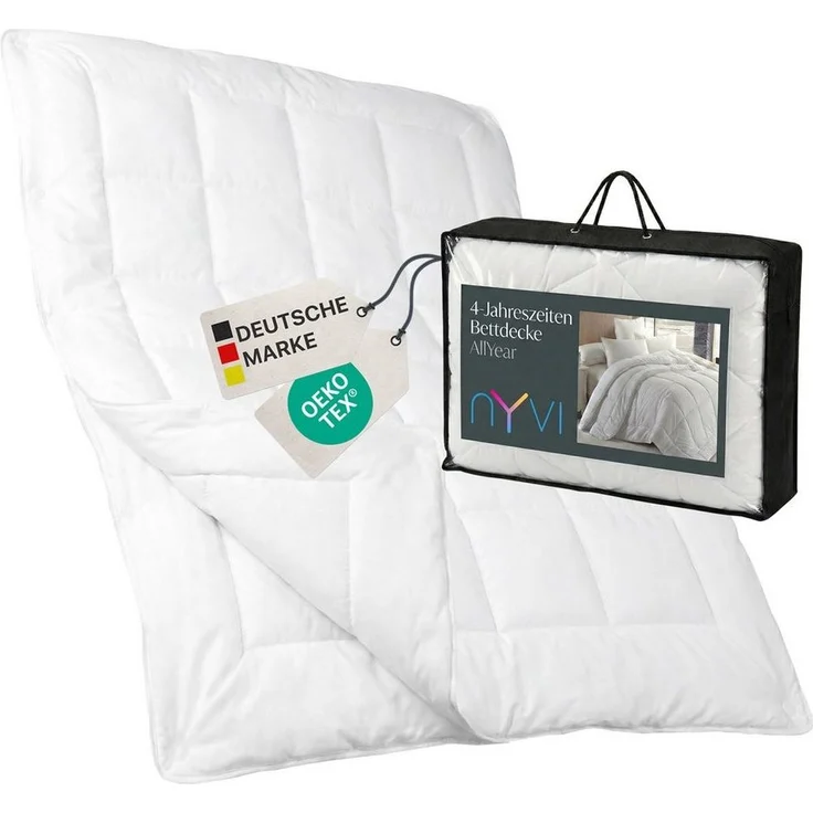 NYVI 4-Jahreszeitenbett 4-Jahreszeiten Bettdecke DreamScience 135x200 cm 4-jahreszeitendecke, Füllung: Polyesterfaser, Bezug: Polyester Mikrofaser, Sommerdecke + Übergangsdecke = warme Winterdecke Ganzjahresdecke – Bild 5