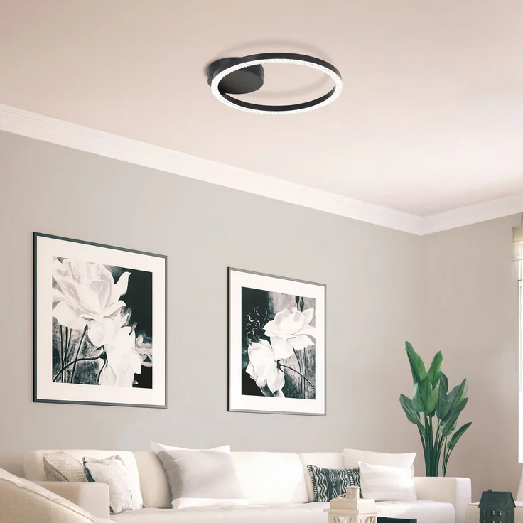 Brilliant LED Deckenleuchte Aurelia G80765/06 Wohnzimmer, Küche, Flur, Schlafzimmer, Arbeitszimmer Metall/Kunststoff Indoor Decke schwarz - LED fest integriert – Bild 8