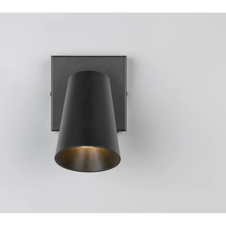 LED Wandstrahler Schwarz Gold mit Schalter, Breite 10cm – Bild 8