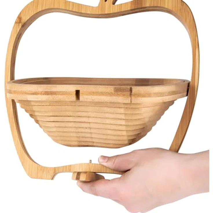 Dimono Obstschale DIMONO Obstkorb Apfelform – Obstschale faltbar Bambus, Bambus, (Faltkorb), Gemüseschale & Topfuntersetzer – Bild 8
