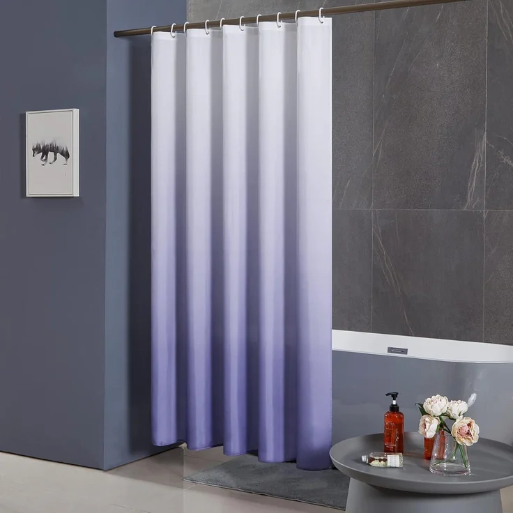 Schmaler Duschvorhang Badvorhang Textil Polyester Wasserdicht 100x200cm – Bild 2