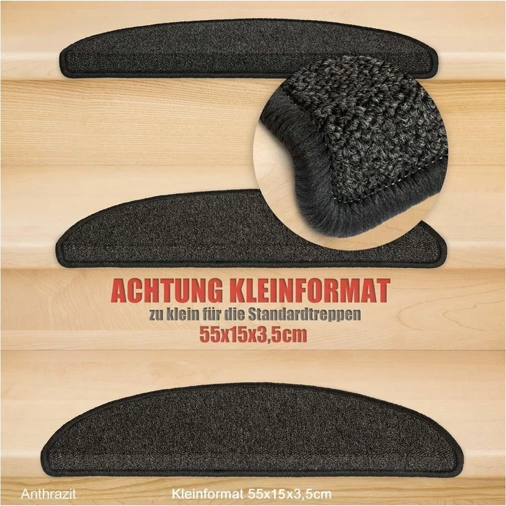 Metzker® Stufenmatte Stufenmatten Rambo Kleinformat 55x15x3,5cm Halbrund, halbrund, Höhe: 5 mm, 15 Stück im Set - Anthrazit – Bild 5