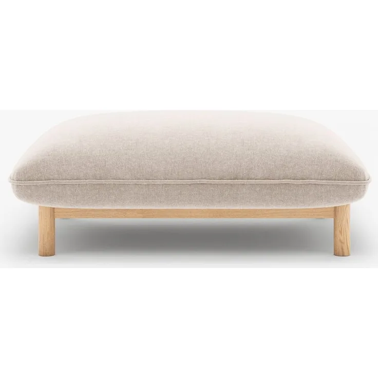 Micadoni Ada Pouf Strukturierter Stoff Wind Helles Beige