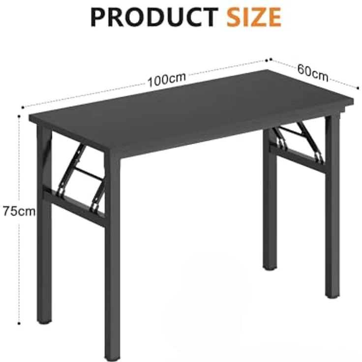 SogesHome Klapptisch Computertisch 100 x 60 x 75 cm PC Tisch Schreibtisch Bürotisch Büroarbeitsplatz für Home Office Verwendung Schreibtisch Esstisch Konferenztisch – Bild 3
