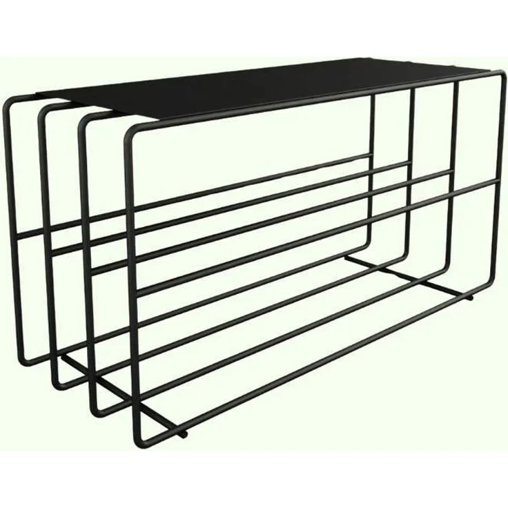 Schuhregal NEVA, Stahl 41 x 80 x 30 cm, schwarz, modern – Bild 2