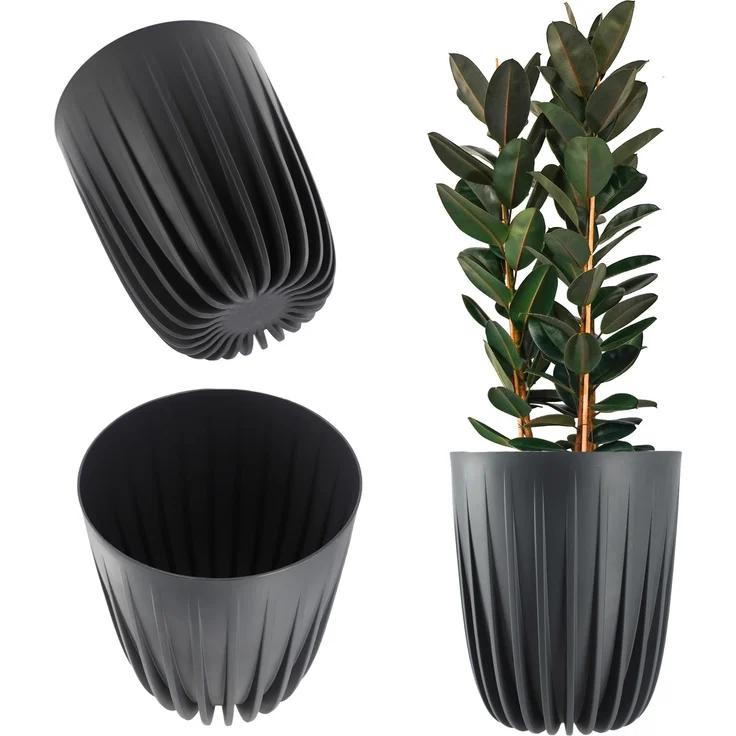 KADAX Blumentopf Eco Cover + Einsatz in Anthrazit 25x30 cm – Bild 1