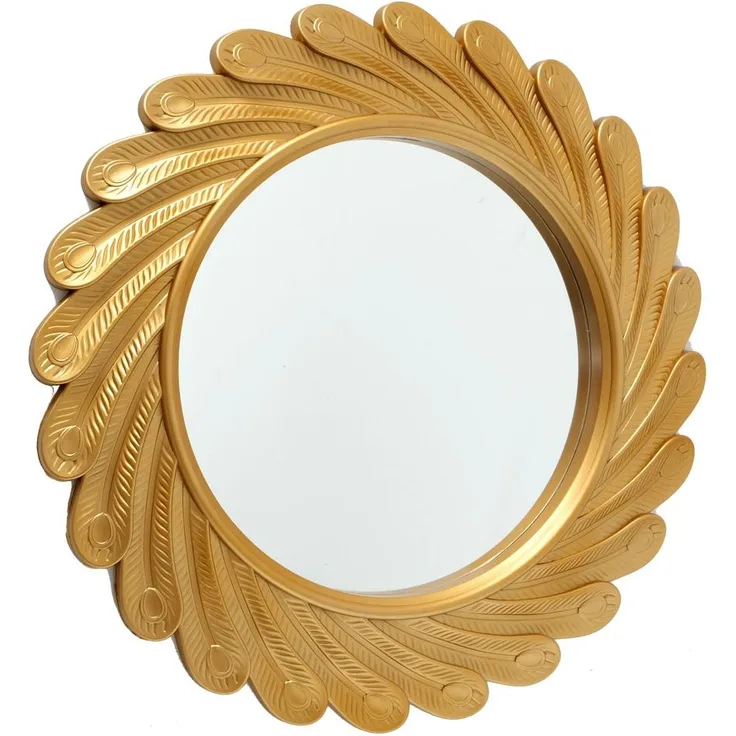 Wand Spiegel, Kunststoff, Gold, 40 cm