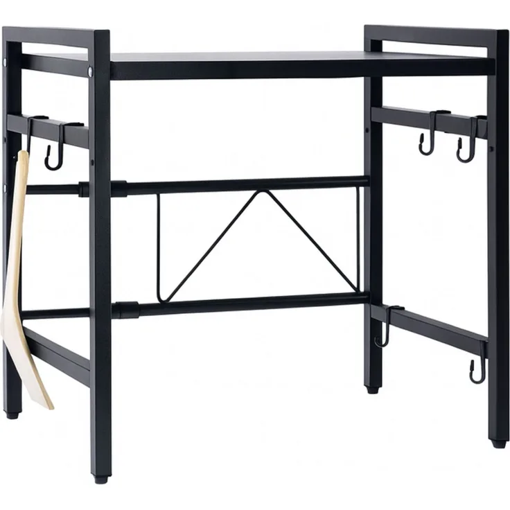 Küchenregal verstellbar L. 40-60 cm x T36 cm x H46 cm schwarz