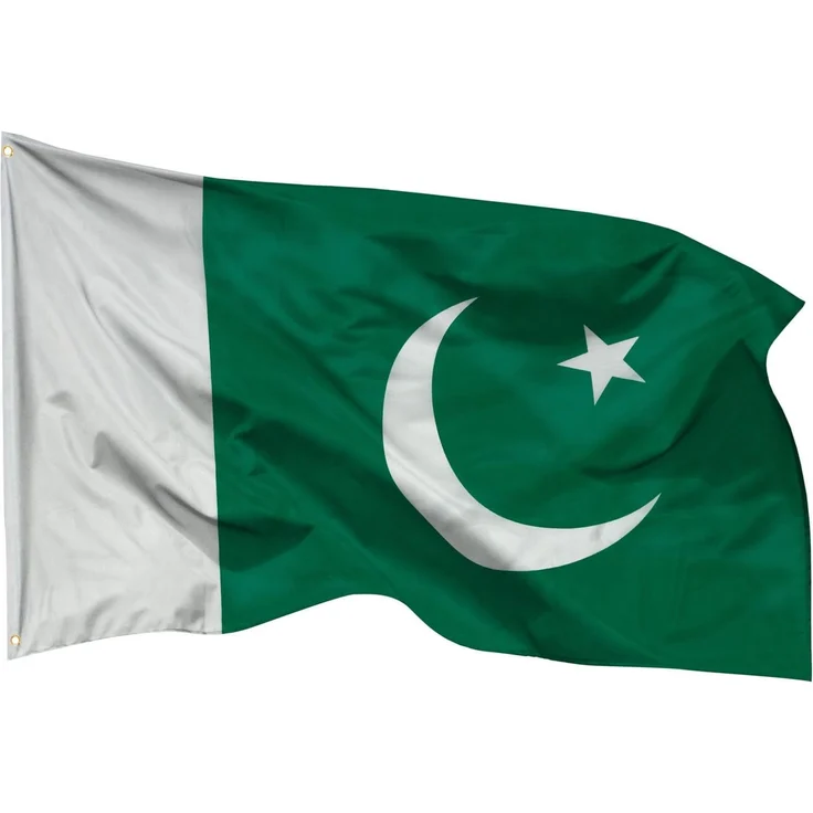 PHENO FLAGS Pakistan Flagge 90x150 cm – Wetterfeste Nationalflagge aus Polyester mit Doppelnaht & Metallösen