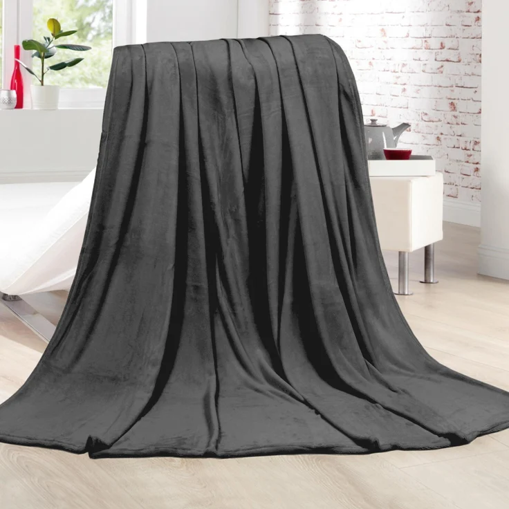 Kuscheldecke Cashmere Touch 200x220cm ( Anthrazit ) Flauschige Wohndecke für Sofa, Couch und Bett, Tagesdecke OEKO-TEX - Sofaüberwurf – Bild 1