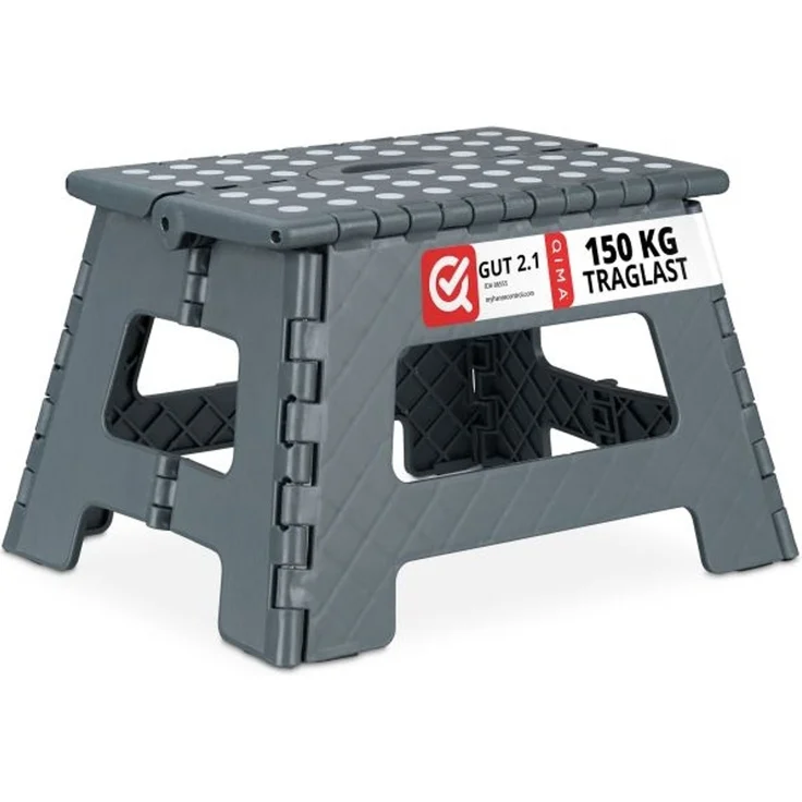 Relaxdays 2 x Klapphocker faltbar M dunkelgrau – Bild 1