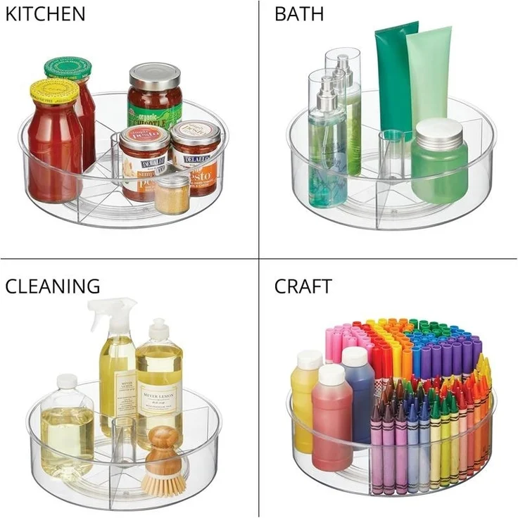 Ordnungssystem Drehteller Snackteller 2er Set drehbar mDesign Teller Transparent – Bild 6